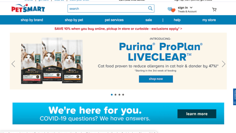 PetSmart Purina Pro Plan LiveClear Carousel Ad